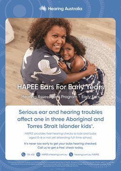 HAPEE Ears for Early Years Poster to promote the program in your centre