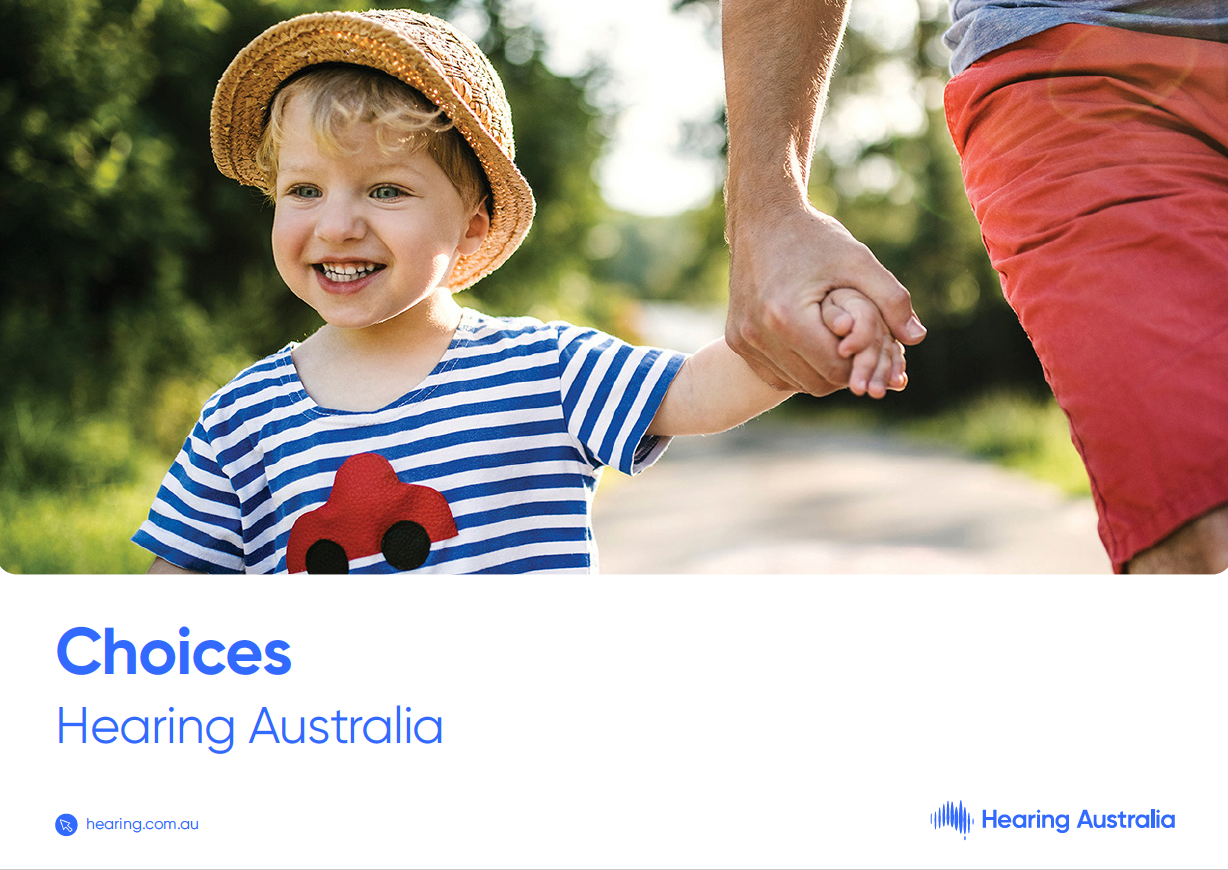 Cover of the "Choices" book, a free resource for parents and families of children newly diagnosed with hearing loss